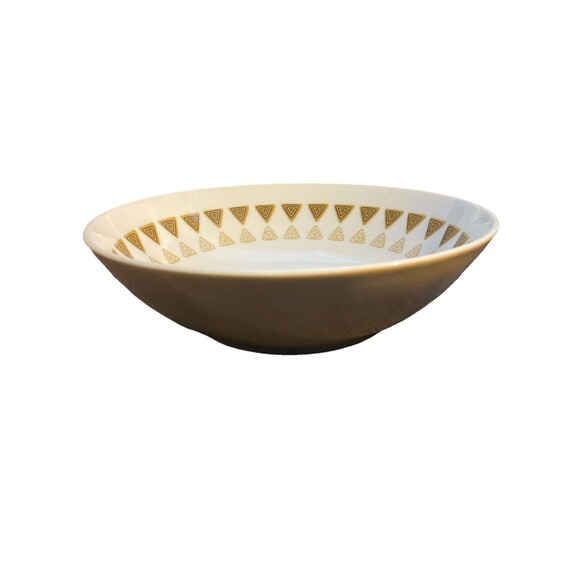 Interlude By Mikasa fine China elite Interlude 6” Bowl Tan Black Triangles - Picture 1 of 4